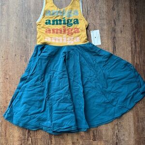 Yellow and Teal Amiga Dress